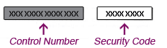 The control number on your proxy or voting instruction card is a fourteen digit number found in a gray rectangular box on your card.
The security code is an eight digit number found in a white box next to the control number.